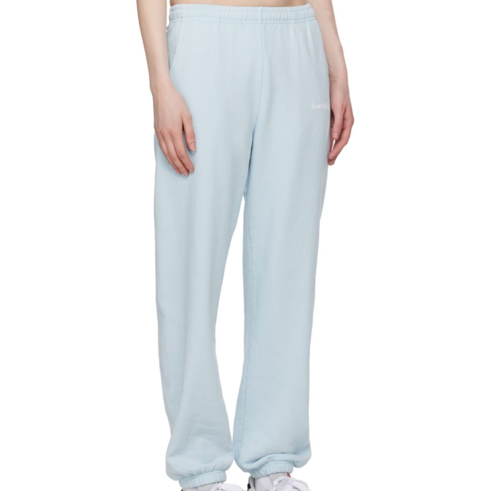 Sporty and Rich Blue Serif Sweatpants